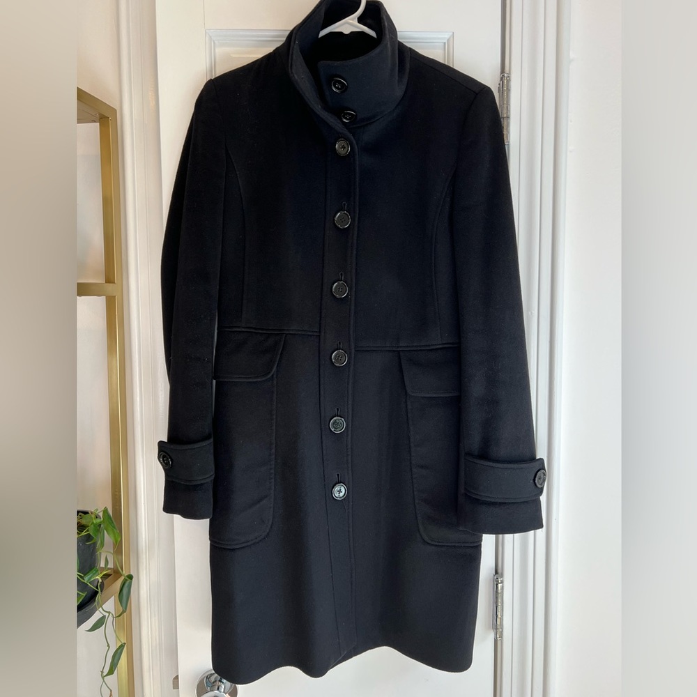 Saks Black Label black wool coat